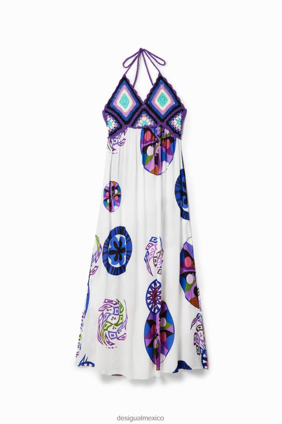 Desigual mujer metro. vestido largo de crochet de christian lacroix VZ26R0523 ropa