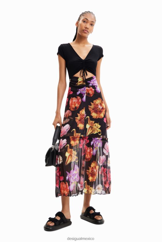 Desigual mujer metro. vestido largo floral combinado de christian lacroix VZ26R0356 ropa