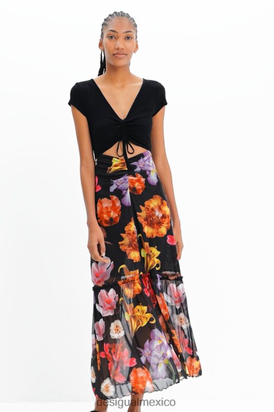 Desigual mujer metro. vestido largo floral combinado de christian lacroix VZ26R0356 ropa