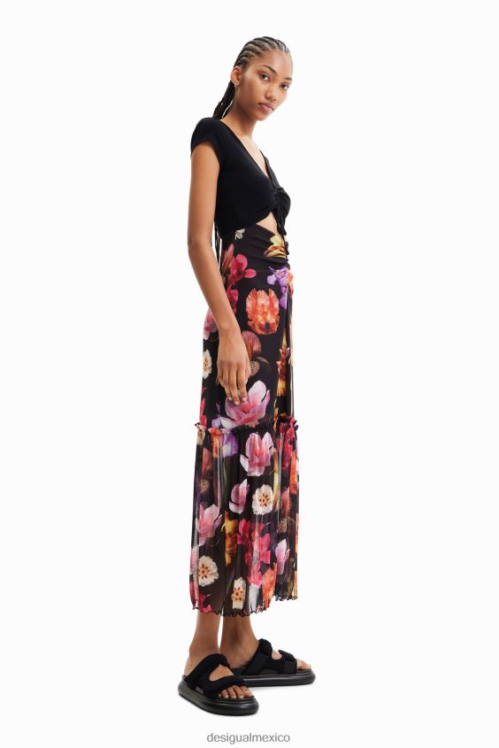 Desigual mujer metro. vestido largo floral combinado de christian lacroix VZ26R0356 ropa