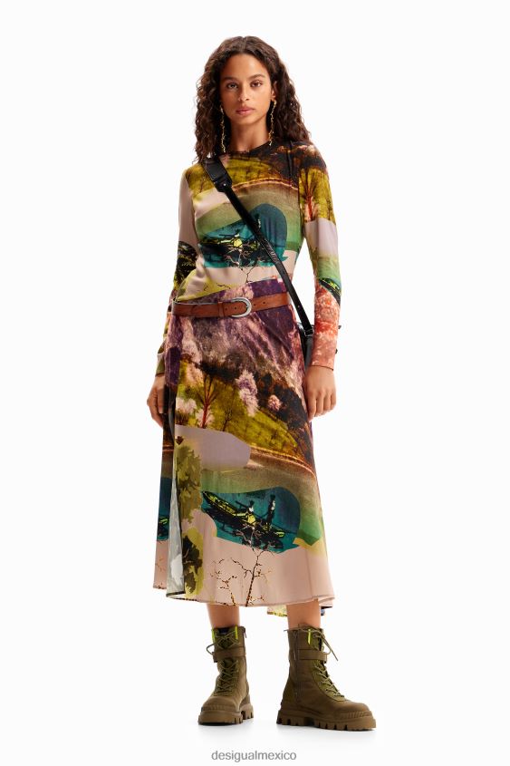 Desigual mujer metro. vestido midi collage de christian lacroix VZ26R0168 ropa