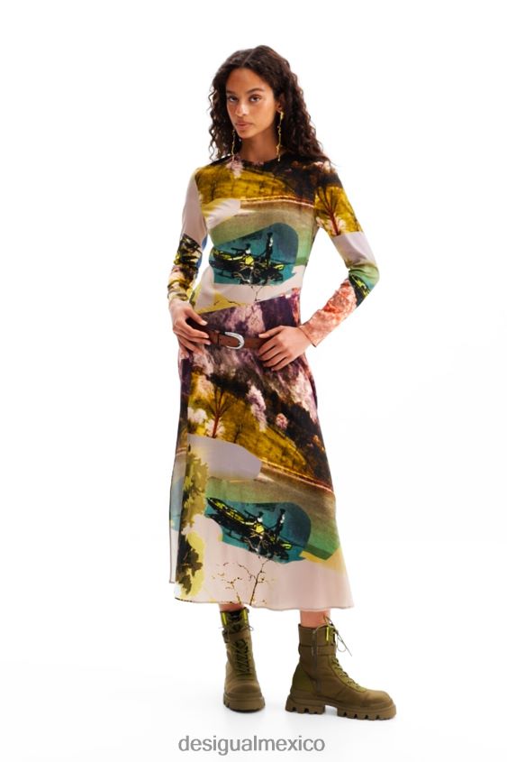 Desigual mujer metro. vestido midi collage de christian lacroix VZ26R0168 ropa