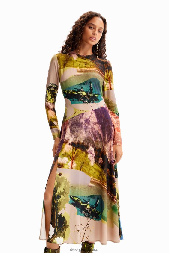 Desigual mujer metro. vestido midi collage de christian lacroix VZ26R0168 ropa