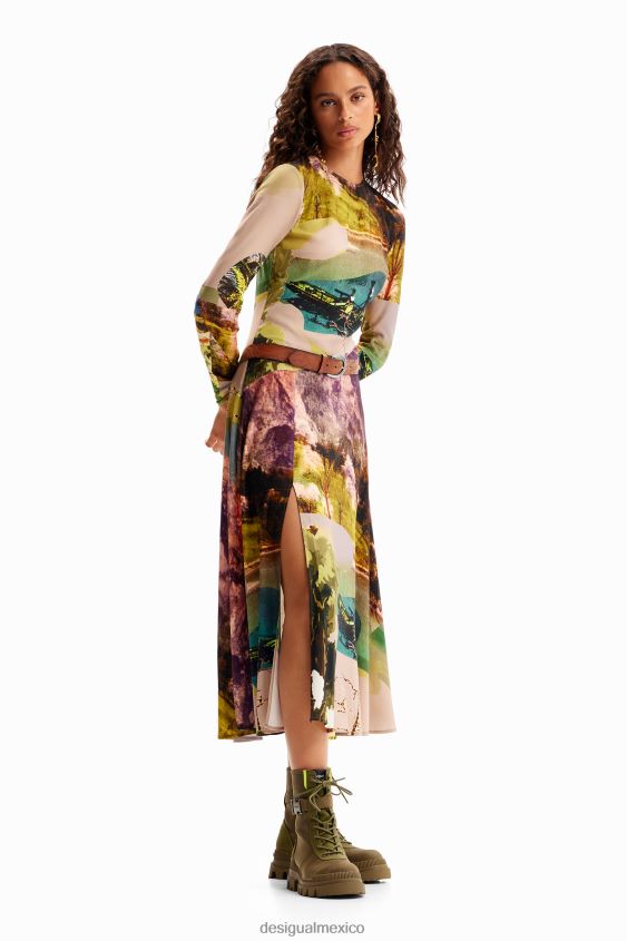 Desigual mujer metro. vestido midi collage de christian lacroix VZ26R0168 ropa