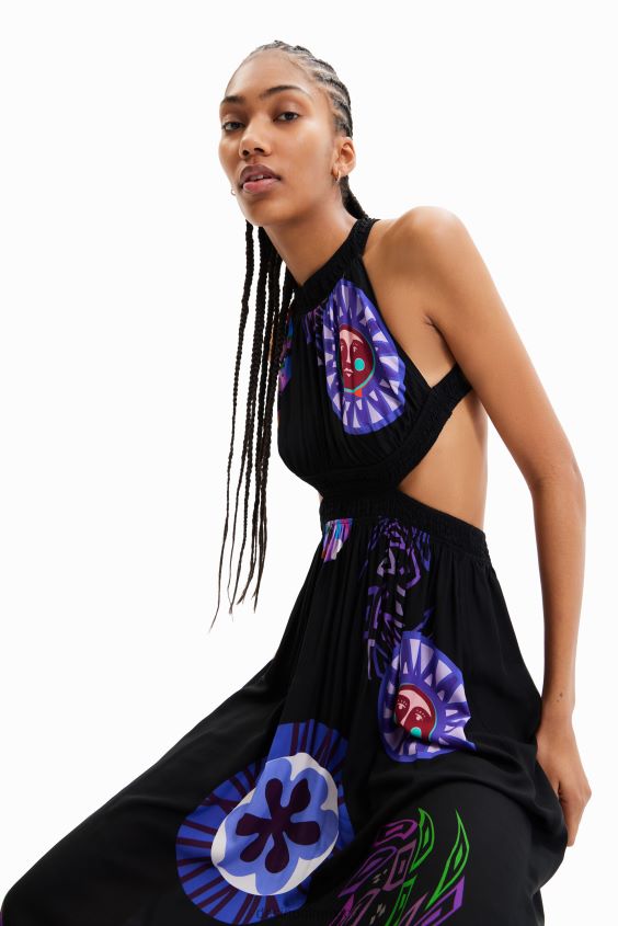 Desigual mujer metro. vestido midi con aberturas de christian lacroix VZ26R0932 ropa