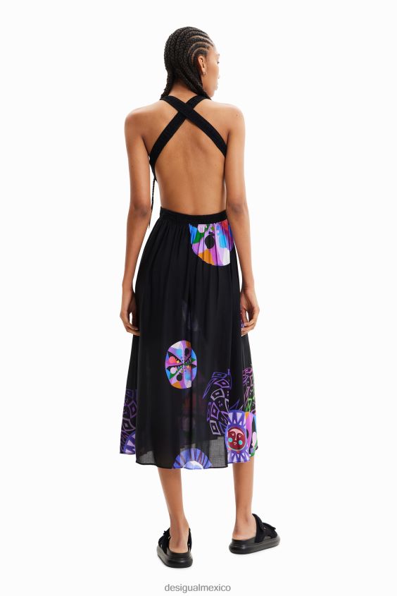 Desigual mujer metro. vestido midi con aberturas de christian lacroix VZ26R0932 ropa