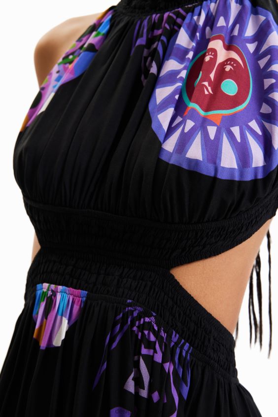 Desigual mujer metro. vestido midi con aberturas de christian lacroix VZ26R0932 ropa