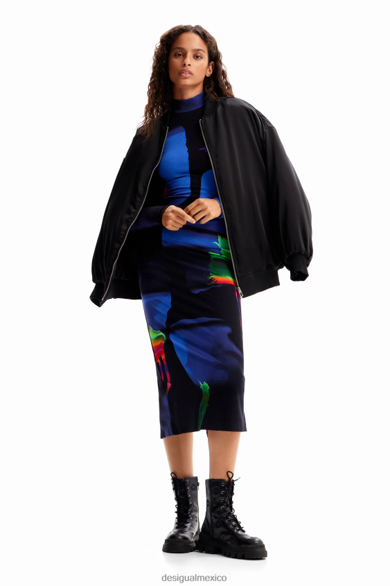 Desigual mujer metro. vestido midi neón de christian lacroix VZ26R0202 ropa