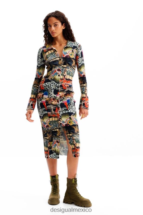 Desigual mujer metro. vestido midi tapizado de christian lacroix VZ26R0272 ropa
