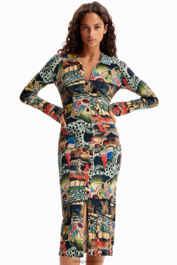 Desigual mujer metro. vestido midi tapizado de christian lacroix VZ26R0272 ropa