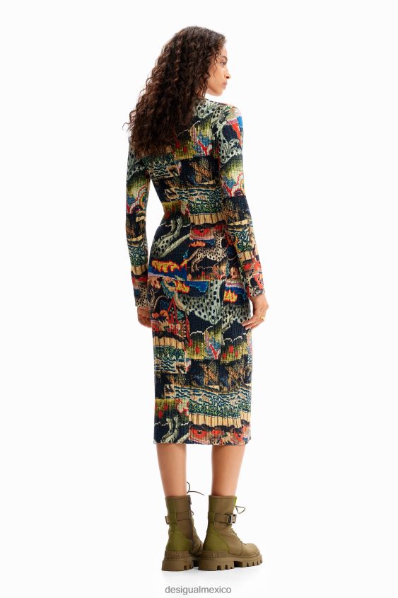 Desigual mujer metro. vestido midi tapizado de christian lacroix VZ26R0272 ropa