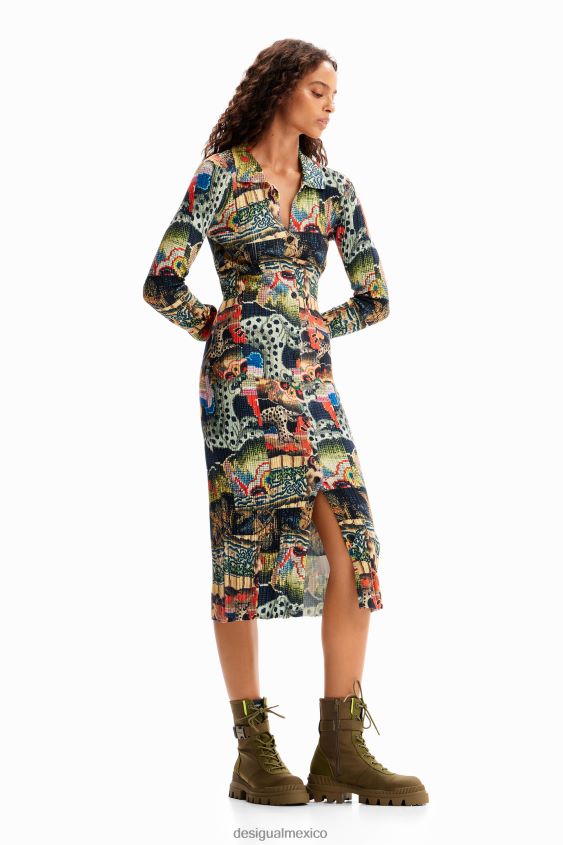 Desigual mujer metro. vestido midi tapizado de christian lacroix VZ26R0272 ropa