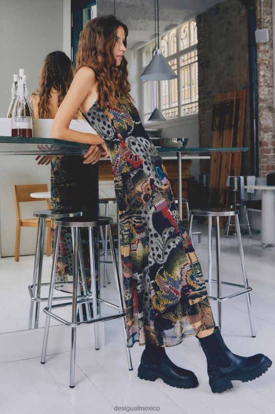Desigual mujer metro. vestido midi tapizado de christian lacroix VZ26R091 ropa