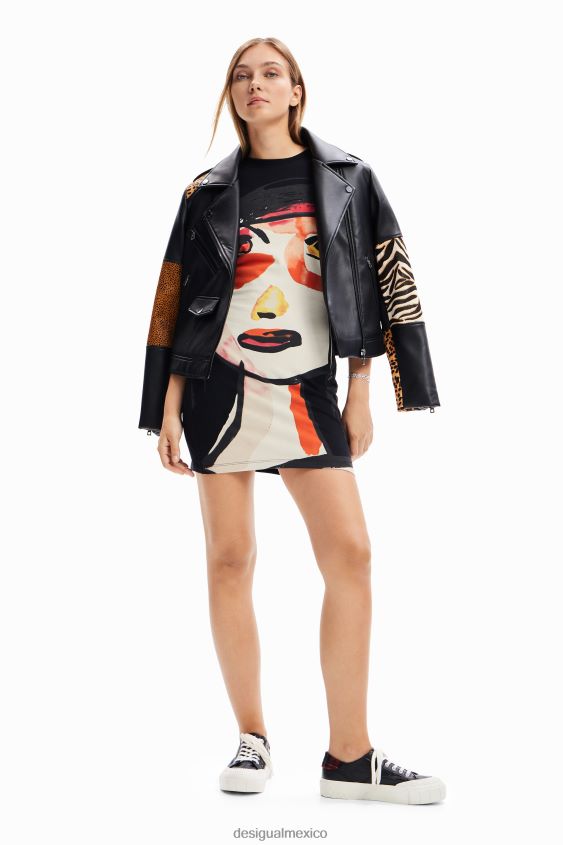 Desigual mujer minivestido con cara artística VZ26R056 ropa