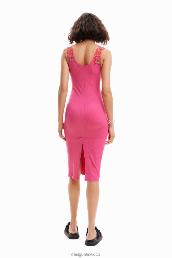 Desigual mujer vestido ajustado de canalé con tiras VZ26R0370 ropa