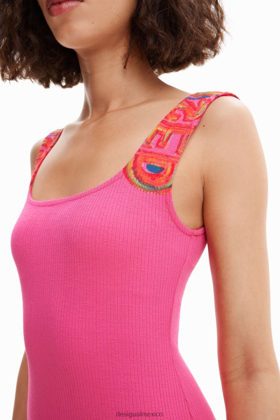 Desigual mujer vestido ajustado de canalé con tiras VZ26R0370 ropa