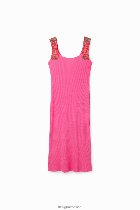 Desigual mujer vestido ajustado de canalé con tiras VZ26R0370 ropa