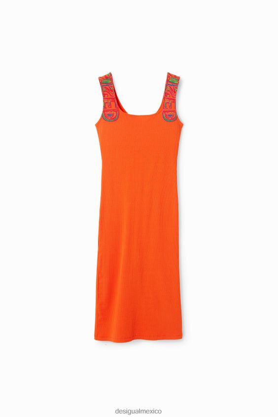 Desigual mujer vestido ajustado de canalé con tiras VZ26R0396 ropa