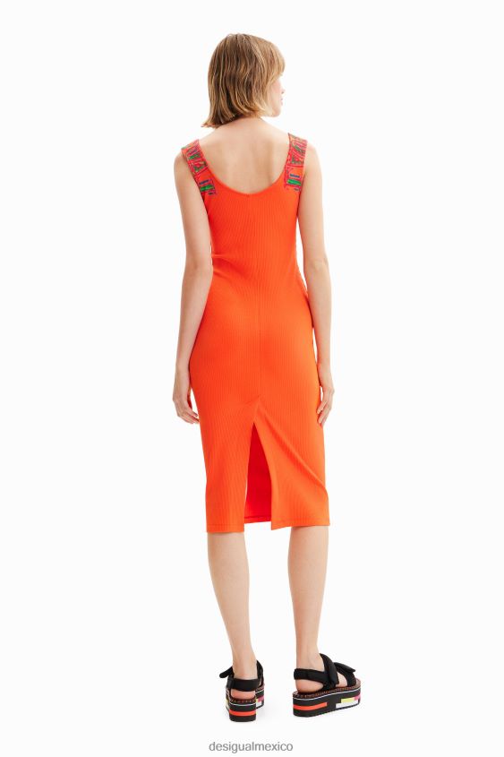 Desigual mujer vestido ajustado de canalé con tiras VZ26R0396 ropa
