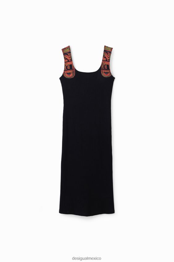 Desigual mujer vestido ajustado de canalé con tiras VZ26R0575 ropa
