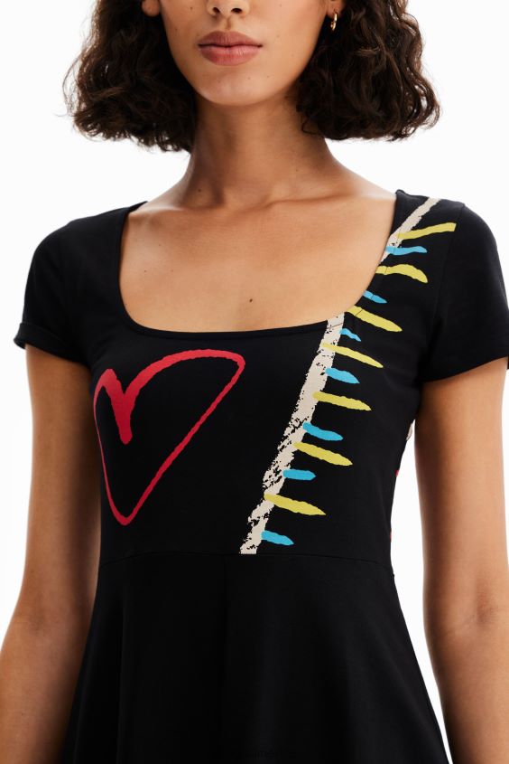 Desigual mujer vestido artístico de punto acampanado VZ26R0860 ropa