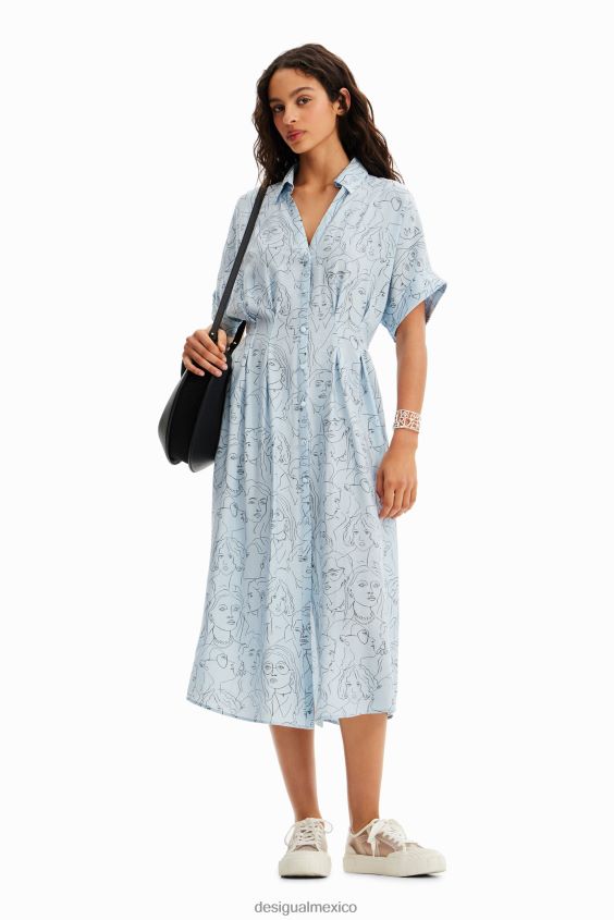 Desigual mujer vestido camisero con caras VZ26R0176 ropa