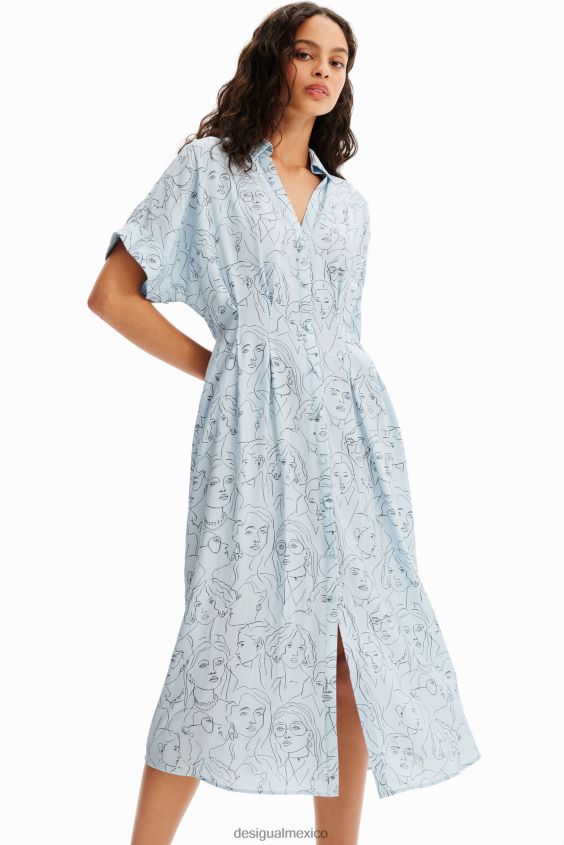 Desigual mujer vestido camisero con caras VZ26R0176 ropa