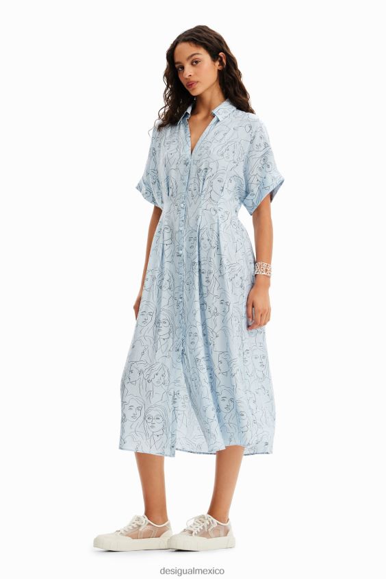 Desigual mujer vestido camisero con caras VZ26R0176 ropa