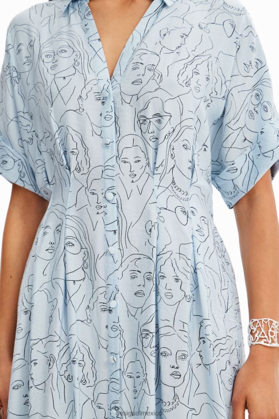 Desigual mujer vestido camisero con caras VZ26R0176 ropa