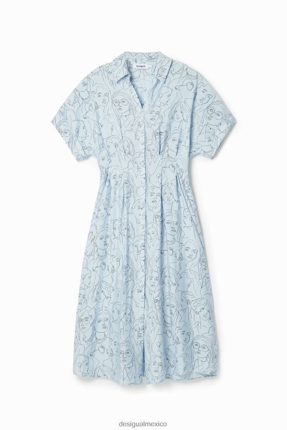 Desigual mujer vestido camisero con caras VZ26R0176 ropa