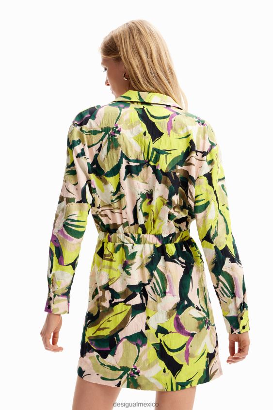 Desigual mujer vestido camisero corto con flores VZ26R0158 ropa