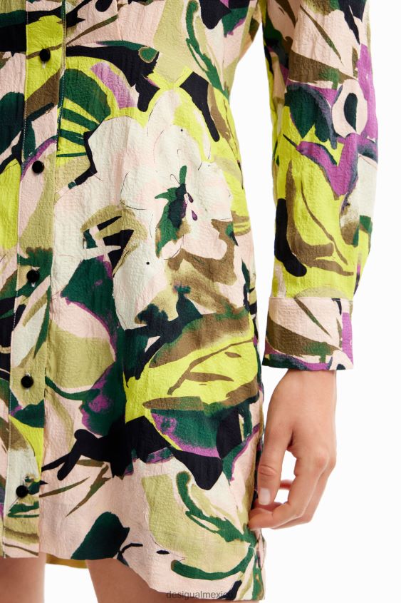 Desigual mujer vestido camisero corto con flores VZ26R0158 ropa