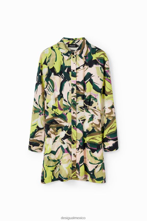 Desigual mujer vestido camisero corto con flores VZ26R0158 ropa