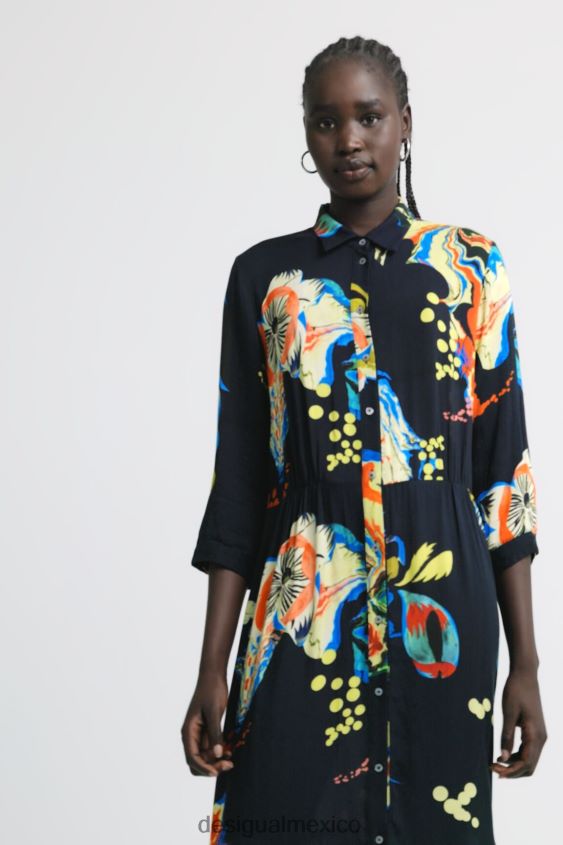Desigual mujer vestido camisero largo estampado VZ26R01056 ropa