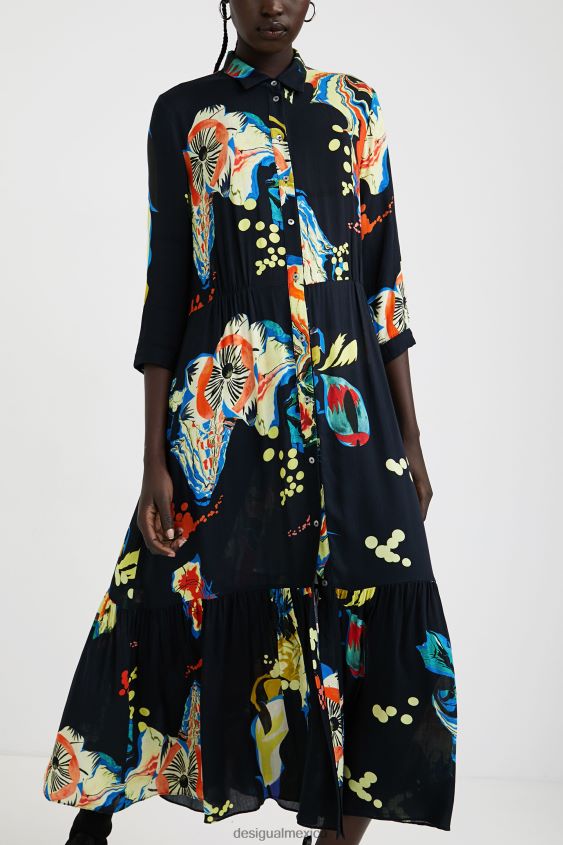 Desigual mujer vestido camisero largo estampado VZ26R01056 ropa