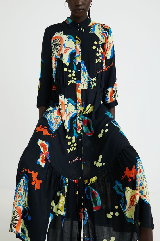 Desigual mujer vestido camisero largo estampado VZ26R01056 ropa