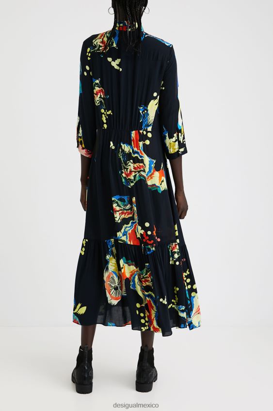 Desigual mujer vestido camisero largo estampado VZ26R01056 ropa