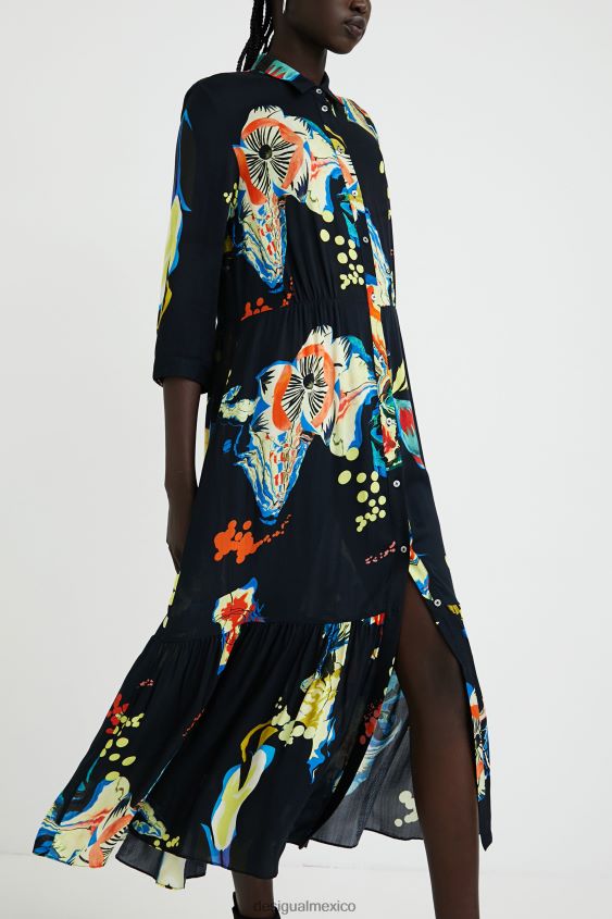 Desigual mujer vestido camisero largo estampado VZ26R01056 ropa