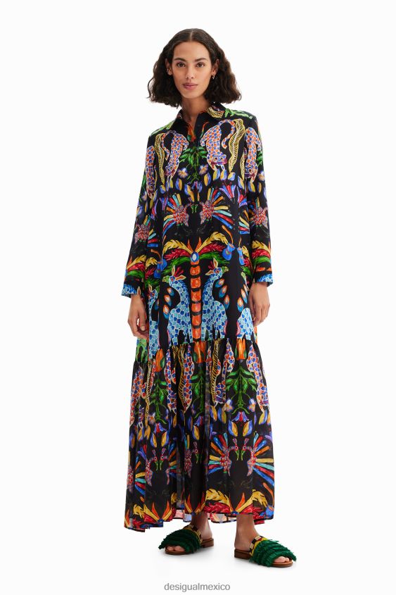 Desigual mujer vestido camisero largo stella jean VZ26R020 ropa