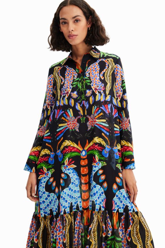 Desigual mujer vestido camisero largo stella jean VZ26R020 ropa