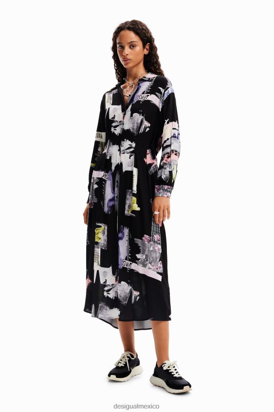 Desigual mujer vestido camisero midi VZ26R066 ropa