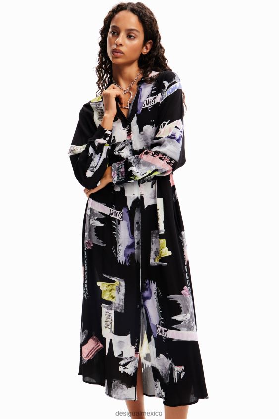 Desigual mujer vestido camisero midi VZ26R066 ropa