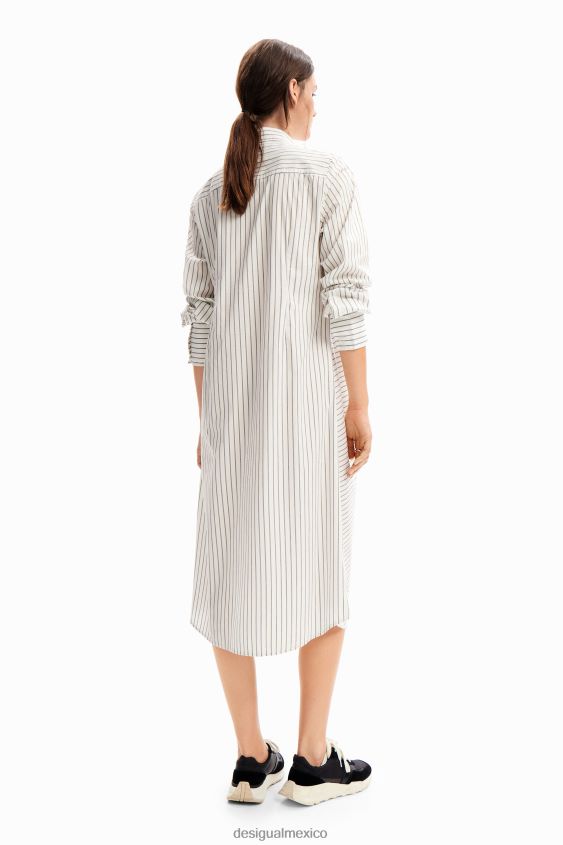 Desigual mujer vestido camisero midi a rayas VZ26R0226 ropa