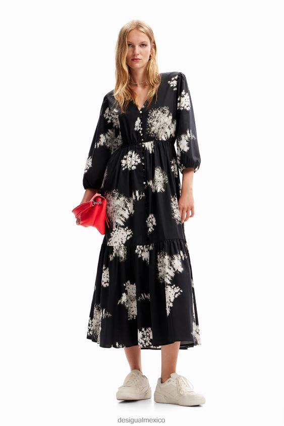 Desigual mujer vestido camisero midi floral VZ26R0139 ropa