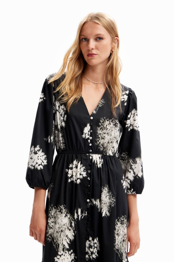 Desigual mujer vestido camisero midi floral VZ26R0139 ropa
