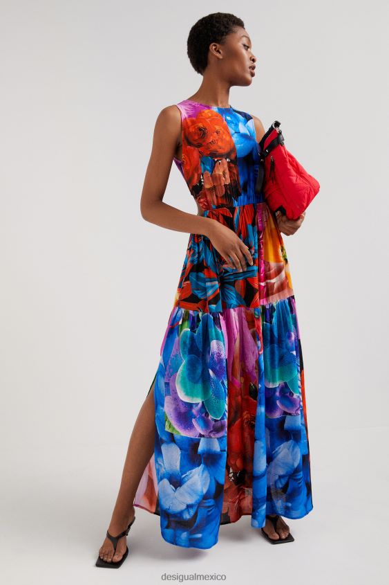 Desigual mujer vestido con aberturas florales VZ26R0482 ropa