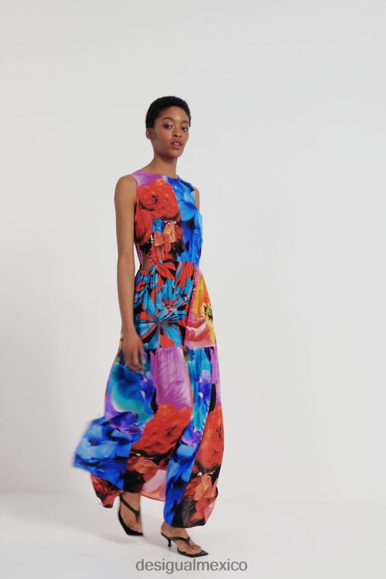 Desigual mujer vestido con aberturas florales VZ26R0482 ropa