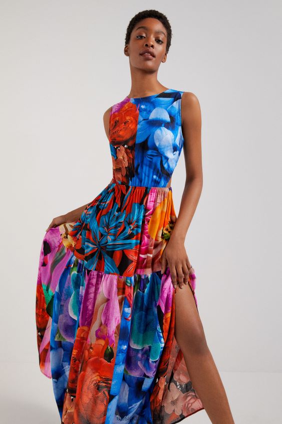 Desigual mujer vestido con aberturas florales VZ26R0482 ropa