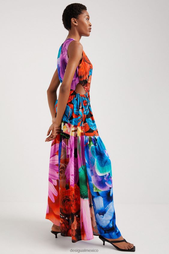 Desigual mujer vestido con aberturas florales VZ26R0482 ropa