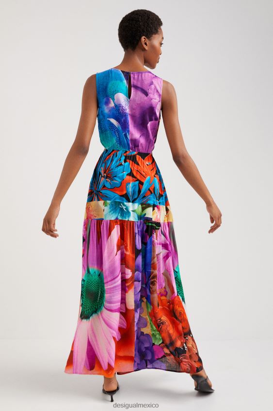 Desigual mujer vestido con aberturas florales VZ26R0482 ropa